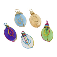 Gemstone Pendants Jewelry, with Tibetan Style, gold color plated, mixed, 13x20x9-14x21x9mm, Hole:Approx 3mm, 5PCs/Bag, Sold By Bag