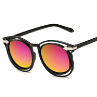 Fashion Sunglasses PC Plastic with PC plastic lens & Zinc Alloy platinum color plated Unisex Sold By PC