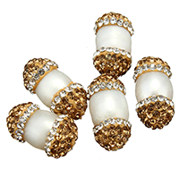 Natural Freshwater Pearl Loose Beads, with Rhinestone Clay Pave, mixed, 9-12x16-18x9-12mm, Hole:Approx 1mm, 10PCs/Lot, Sold By Lot