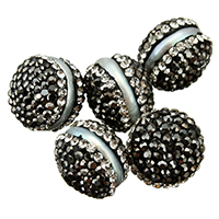 Natural Freshwater Pearl Loose Beads, Clay Pave, with Freshwater Pearl, with rhinestone & mixed, 13-14x10-12x13-14mm, Hole:Approx 1mm, 10PCs/Lot, Sold By Lot
