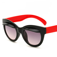Fashion zonnebril, PC Plastic, met PC plastic lens, voor kinderen, meer kleuren voor de keuze, 132x45x133mm, Verkocht door PC