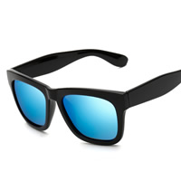 Gafas de sol de moda
, resina, con Lente de plástico PC, Redondo aplanado, unisexo, más colores para la opción, 142x46x140mm, Vendido por UD