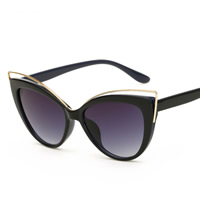 Fashion Sunglasses PC Plastic with PC plastic lens & Zinc Alloy KC gold color plated Unisex Sold By PC