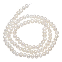 Cultured Potato Freshwater Pearl Beads, natural, white, 4-5mm, Hole:Approx 0.8mm, Sold Per Approx 15 Inch Strand