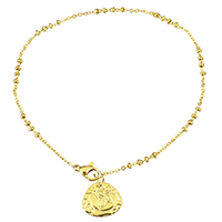 Jewelry Cruach dhosmálta Bracelet, Teardrop, dath an óir plated, bracelet charm & slabhra Oval & do bhean, 15x13mm, 2mm, Díolta Per Thart 9.5 Inse Snáithe