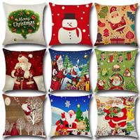 Cushion Cover, Cotton Fabric, Square, Christmas jewelry & different designs for choice, 450x450mm, Sold By PC