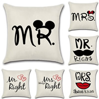 Cushion Cover, Cotton Fabric, Square, different designs for choice & with letter pattern, 450x450mm, Sold By PC