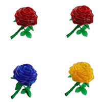 Plastic Brick Toy, Rose, flere farver til valg, 80x120mm, 3pc'er/Bag, Solgt af Bag
