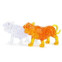 Plastic Brick Toy, Tiger, flere farver til valg, 115x55mm, 3pc'er/Bag, Solgt af Bag