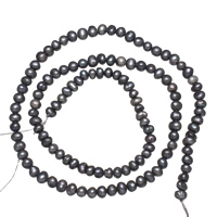 Barock odlad sötvattenspärla pärlor, Freshwater Pearl, svart, Grade AA, 3-4mm, Hål:Ca 0.8mm, Såld Per Ca 15 inch Strand