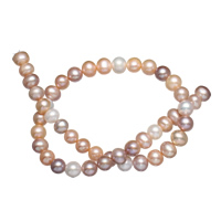 Cultured Potato Freshwater Pearl Beads, natural, mixed colors, Grade AAA, 9-10mm, Hole:Approx 0.8mm, Sold Per Approx 15.7 Inch Strand