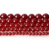 gefärbte Jade Perle, rund, verschiedene Größen vorhanden, rot, Bohrung:ca. 0.5-2mm, Länge:ca. 15 ZollInch, verkauft von Menge