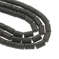 Natural Lava Beads, Column, 10x12mm, Hole:Approx 1mm, Approx 23PCs/Strand, Sold Per Approx 14.5 Inch Strand