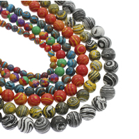 Mosaik Türkis Perle, rund, verschiedene Größen vorhanden, keine, Bohrung:ca. 1mm, verkauft per ca. 14.5 ZollInch Strang