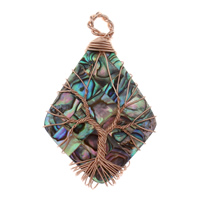 Tree Of Life Pendants Brass with Abalone Shell gold color plated lead & cadmium free Approx Sold By PC