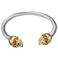 Stainless Steel Cuff Bangle stainless steel magnetic clasp Skull plated Unisex & adjustable 6mm Inner Approx Length Approx 8 Inch Sold By PC