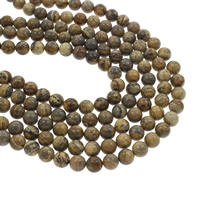 Picture jaspis perler, Picture Jasper, Runde, forskellig størrelse for valg, Hole:Ca. 1mm, Solgt Per Ca. 14.5 inch Strand