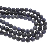 Sodalith Perlen, Sosalith, rund, verschiedene Größen vorhanden, Bohrung:ca. 1mm, verkauft per ca. 14.5 ZollInch Strang