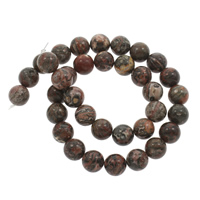 Leopard Skin Stone, Krug, različite veličine za izbor, Rupa:Približno 1mm, Prodano Per Približno 14.5 inčni Strand