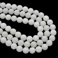 gefärbter Marmor Perle, rund, verschiedene Größen vorhanden, weiß, Bohrung:ca. 1mm, verkauft per ca. 14.5 ZollInch Strang
