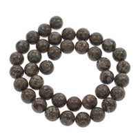 Pahuljica Obsidian perle, Krug, različite veličine za izbor, Rupa:Približno 1mm, Prodano Per Približno 14.5 inčni Strand