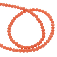 gefärbter Marmor Perle, rund, Rosa, 4mm, Bohrung:ca. 1mm, ca. 95PCs/Strang, verkauft per ca. 14.5 ZollInch Strang