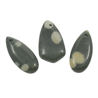 Abalorio de Piedra Dalmata, Ágata océano, mixto, 15x34x5-19x34x6mm, agujero:aproximado 1.5mm, 3PCs/Set, Vendido por Set