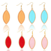 Acrylic Jewelry Earring with Zinc Alloy brass earring hook Horse Eye gold color plated for woman & colorful powder Sold By Lot