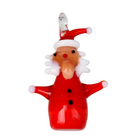 Lampwork Pendant, Santa Claus, Christmas jewelry, 36x58x18mm, Hole:Approx 5mm, Sold By PC