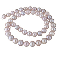 Runde ferskvandskulturperle Beads, Ferskvandsperle, naturlig, lilla, 9-10mm, Hole:Ca. 0.8-1mm, Solgt Per Ca. 15.7 inch Strand