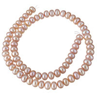 Tlačítko kultivované sladkovodní Pearl Beads, přírodní, nachový, 7-8mm, Prodáno za Cca 15 inch Strand