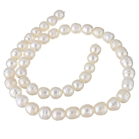 Perlas Arroz Freshwater, Perlas cultivadas de agua dulce, natural, Blanco, 9-10mm, Vendido para aproximado 15.7 Inch Sarta