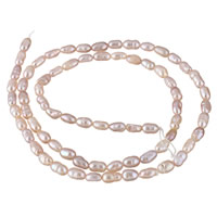 Cultured Rice Freshwater Pearl Beads natural purple 3-4mm Approx 0.8mm Sold Per Approx 15 Inch Strand