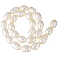 Riso coltivato in perla d'acqua dolce, perla d'acquadolce coltivata naturalmente, naturale, bianco, 12-16mm, Foro:Appross. 0.8mm, Venduto per Appross. 16 pollice filo