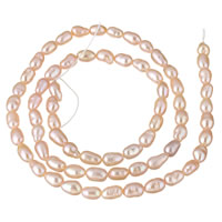 Cultured Rice Freshwater Pearl Beads, natural, pink, 3-4mm, Hole:Approx 0.8mm, Sold Per Approx 15.3 Inch Strand