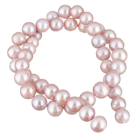 Brambor pěstované sladkovodní perle, Sladkovodní Pearl, přírodní, nachový, 9-10mm, Otvor:Cca 0.8mm, Prodáno za Cca 15.1 inch Strand