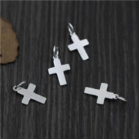 925 Sterling Silver Pendant, Cross, 8x12.40mm, Hole:Approx 2mm, 20PCs/Lot, Sold By Lot