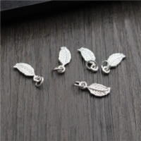 925 Sterling Silver hänge, Leaf, 6x14mm, Hål:Ca 2mm, 20PC/Lot, Säljs av Lot