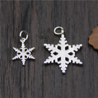 925 Sterling Silver Pendant, Snowflake, different size for choice, Hole:Approx 1mm, Sold By Lot