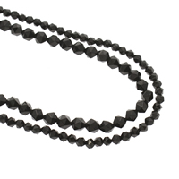 Schörl Perle, verschiedene Größen vorhanden, Bohrung:ca. 1mm, verkauft per ca. 15.5 ZollInch Strang