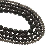 Eis Obsidian Perle, rund, verschiedene Größen vorhanden, Bohrung:ca. 1mm, verkauft per ca. 15.5 ZollInch Strang