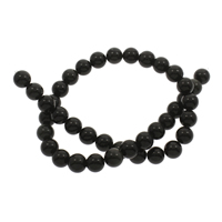 Schwarze Obsidian Perlen, Schwarzer Obsidian, rund, 10mm, Bohrung:ca. 1mm, ca. 38PCs/Strang, verkauft per ca. 15.5 ZollInch Strang