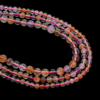 Natürlicher Quarz Perlen Schmuck, Super-7, rund, verschiedene Größen vorhanden, Bohrung:ca. 1mm, verkauft per ca. 15.5 ZollInch Strang