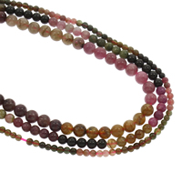 Turmalin Perle, rund, natürlich, verschiedene Größen vorhanden, Bohrung:ca. 1mm, verkauft per ca. 15.5 ZollInch Strang