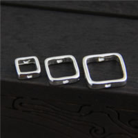 925 Sterling Silver Bracelet Findings, Square, different size for choice, Hole:Approx 1mm, Sold By Lot