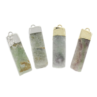 Viola Fluorite pendente, with lega in zinco, Rettangolo, placcato, nessuno, 12x40x12mm-15x45x15mm, Foro:Appross. 2mm, Venduto da PC