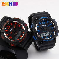 SKmei® Men Jewelry Watch, Plastic, with Silicone & Tibetan Style, plated, LED & for man & waterproof, more colors for choice, 48x55mm, Length:Approx 10.5 Inch, Sold By PC