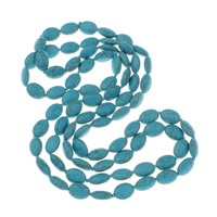 turquoise synthétique collier de chandail, ovale, 10x14x6mm, Vendu par Environ 46 pouce brin