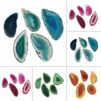 Lace Agate Pendants, more colors for choice, 30x50mm-45x90mm, Hole:Approx 1mm, Approx 5PCs/Bag, Sold By Bag