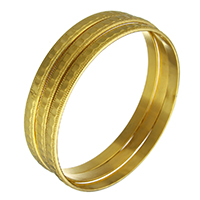 acier inoxydable bracelet ordinaire, Placage de couleur d'or, unisexe, 6mm, Diamètre intérieur:Environ 68mm, 3PC/fixé, Vendu par fixé